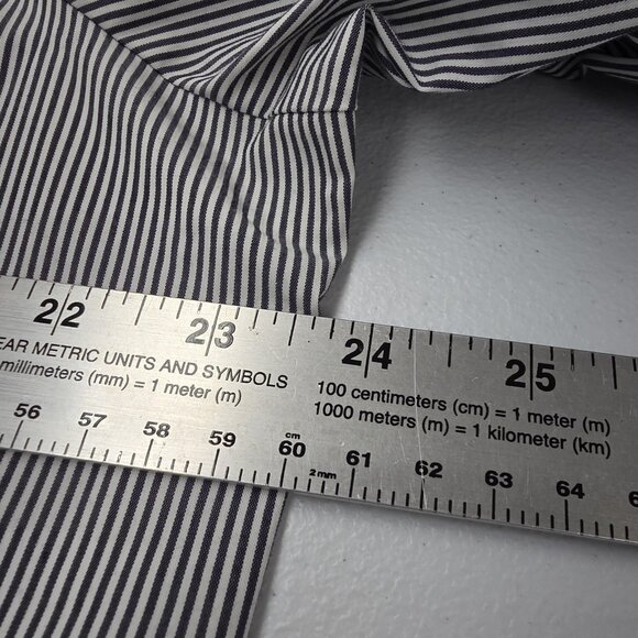 Lane Bryant Shirt Womens 20 Black White Stripe 3/4 Sleeve Button Front Stretch - Picture 7 of 8